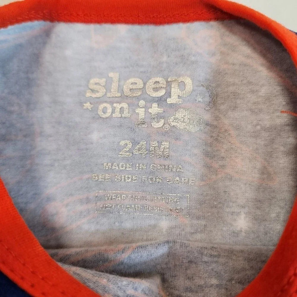 Sleep On It Mini Little Boys Moon Planet Rocket Print 3 Piece Pajama Set  SZ 24M - Picture 5 of 15